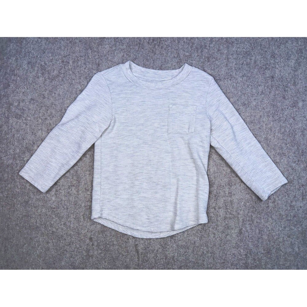 Cat & Jack Boys 2T Crew Neck Ribbed Pocket Tee Beige